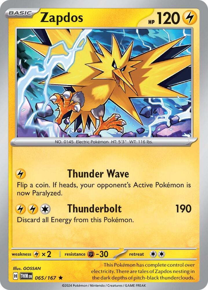 [Reverse Holo] TWM 065/167 Zapdos R