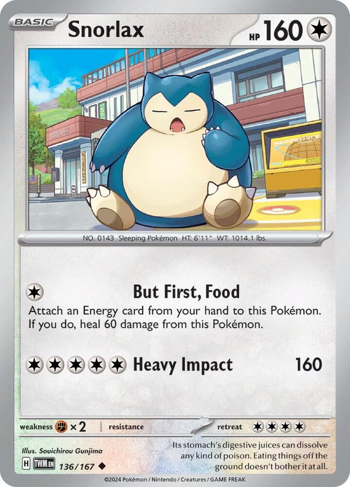 [Reverse Holo] TWM 136/167 Snorlax U