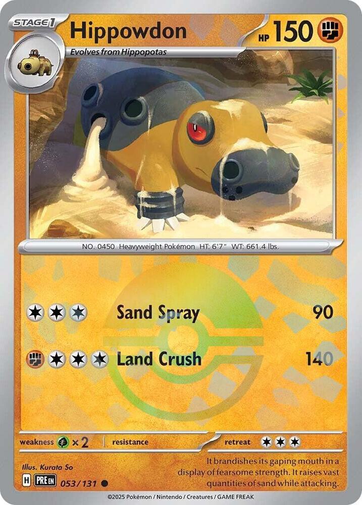 [Reverse Holo - Poke Ball] PRE 053/131 Hippowdon C