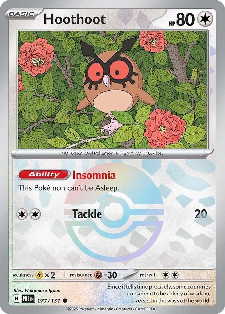 [Reverse Holo - Poke Ball] PRE 077/131 Hoothoot C