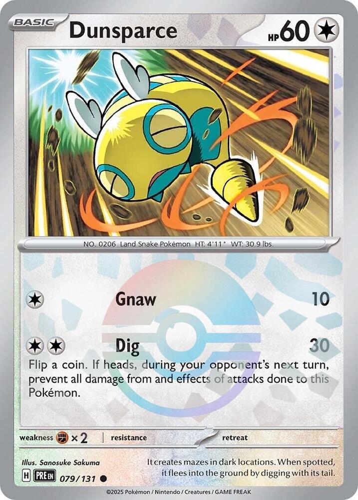 [Reverse Holo - Poke Ball] PRE 079/131 Dunsparce C
