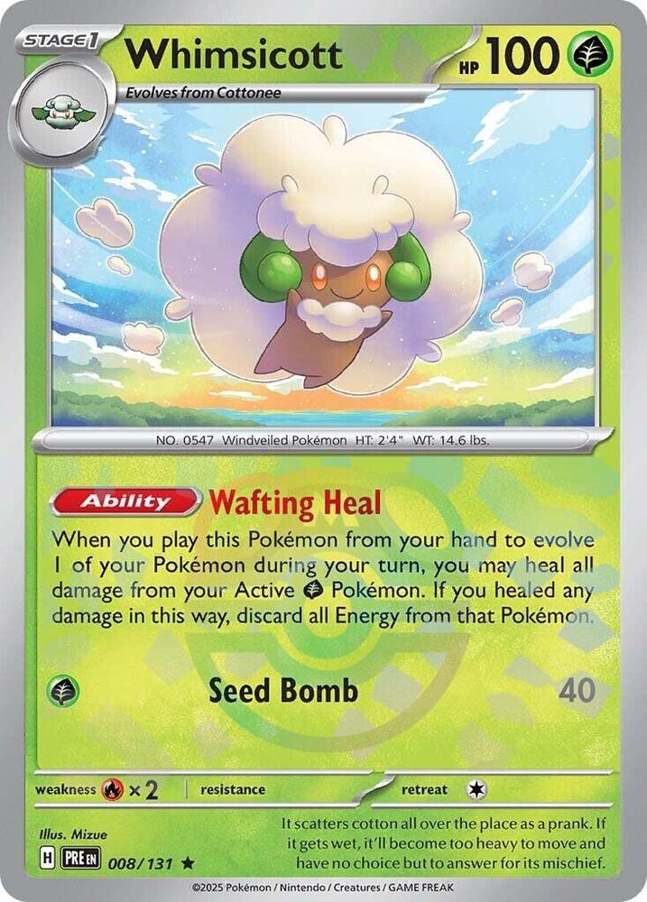 [Reverse Holo - Master Ball] PRE 008/131 Whimsicott R