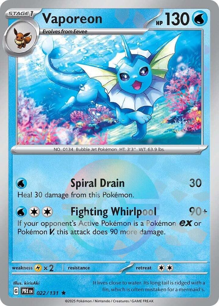 [Reverse Holo - Poke Ball] PRE 022/131 Vaporeon R