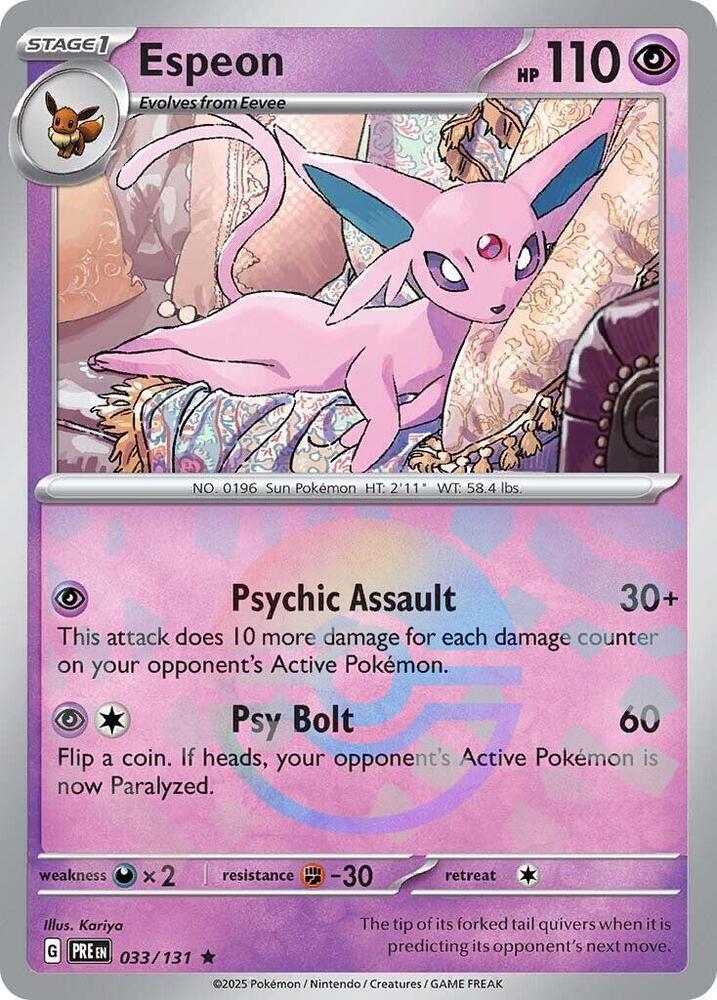 [Reverse Holo - Poke Ball] PRE 033/131 Espeon R