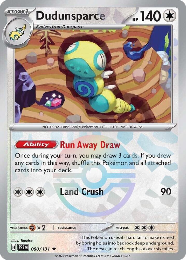 [Reverse Holo - Poke Ball] PRE 080/131 Dudunsparce R