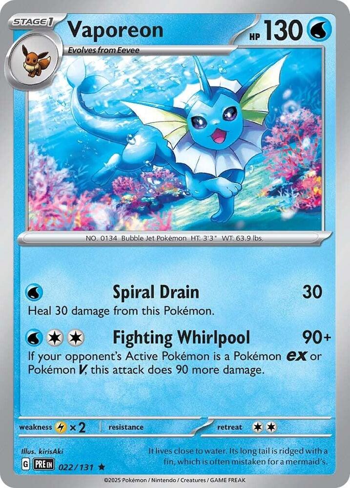 [Reverse Holo] PRE 022/131 Vaporeon R