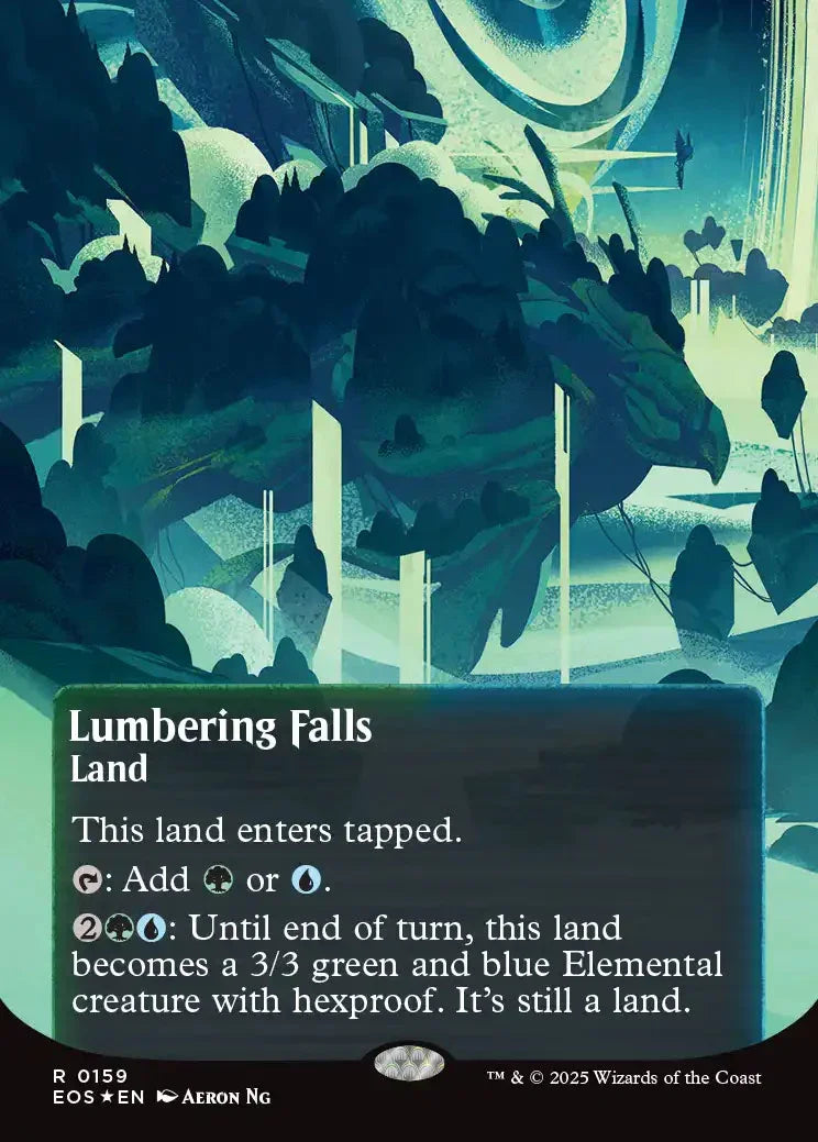 [Foil] EOS 159 Lumbering Falls (0159 - Borderless Poster Galaxy Foil) R