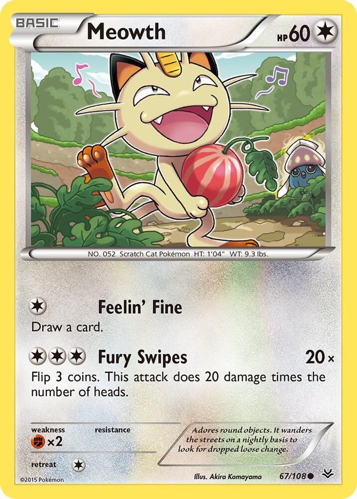 [Reverse Holo] ROS 67/108 Meowth C