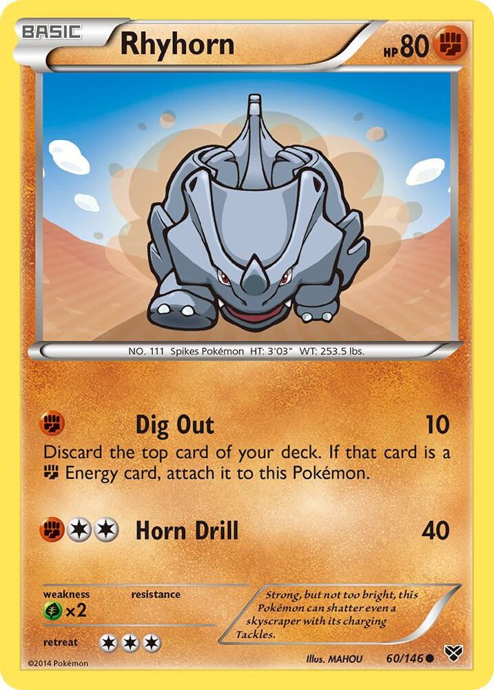 [Reverse Holo] XY 60/146 Rhyhorn C
