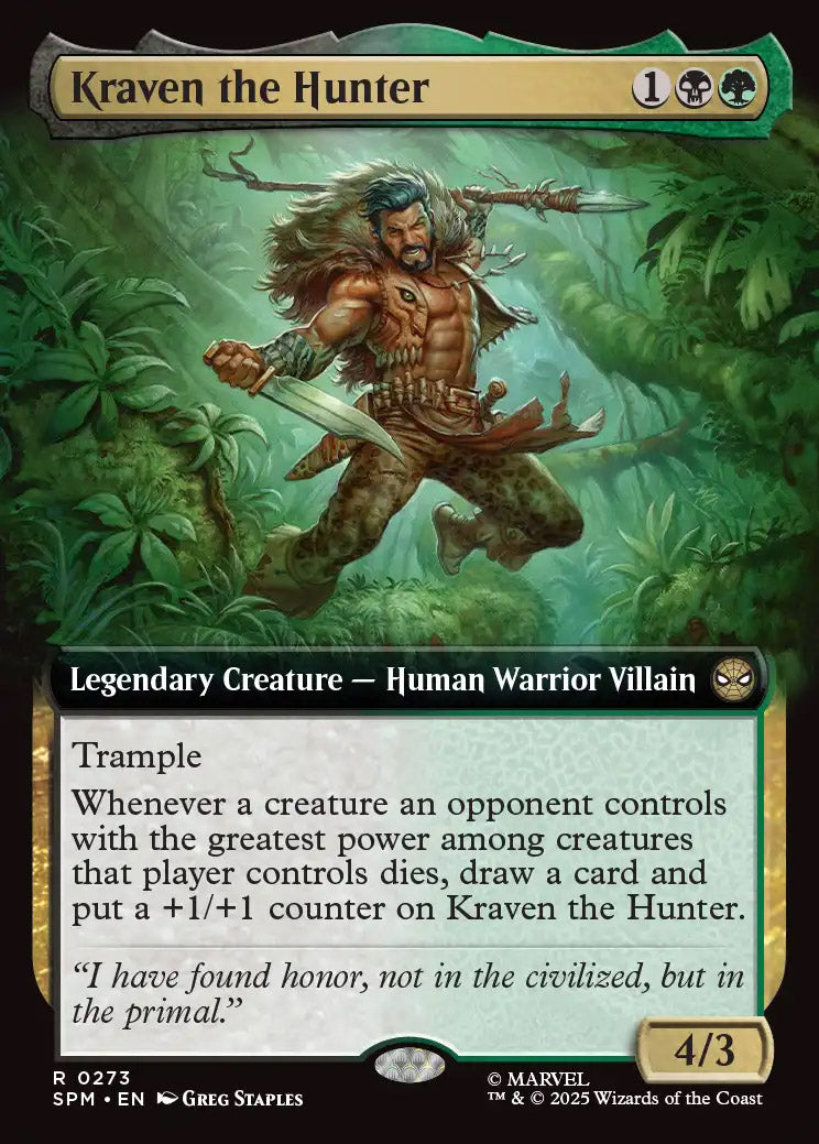 [Foil] SPM 273 Kraven the Hunter (0273 - Extended Art) R