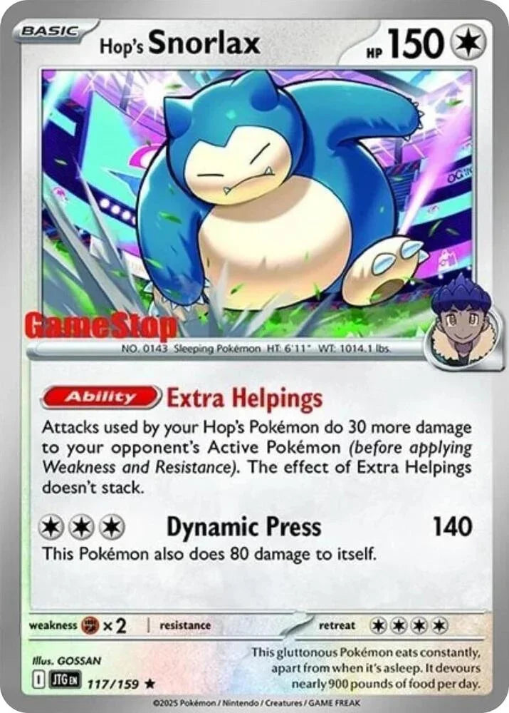 JTG 117/159 Hop's Snorlax R