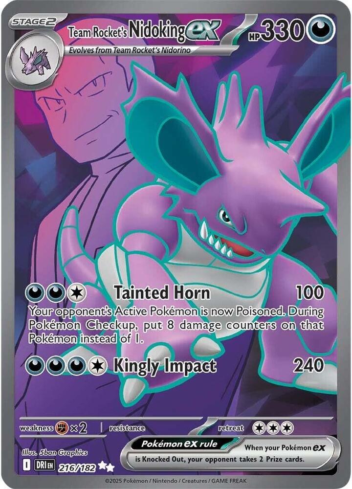 DRI 216/182 Team Rocket's Nidoking ex SR
