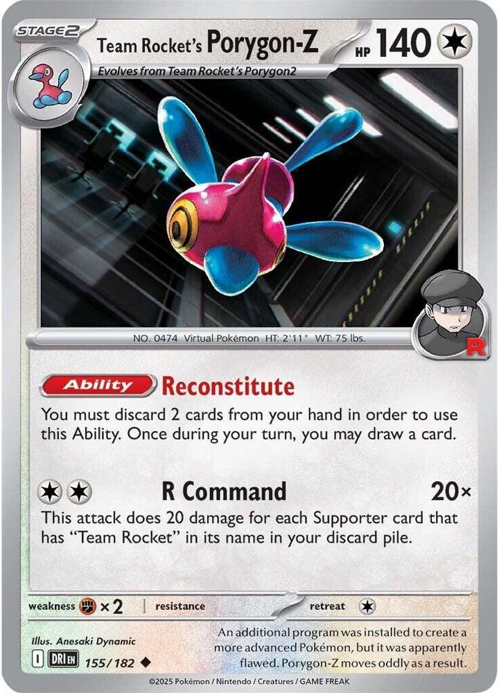 [Reverse Holo] DRI 155/182 Team Rocket's Porygon-Z U