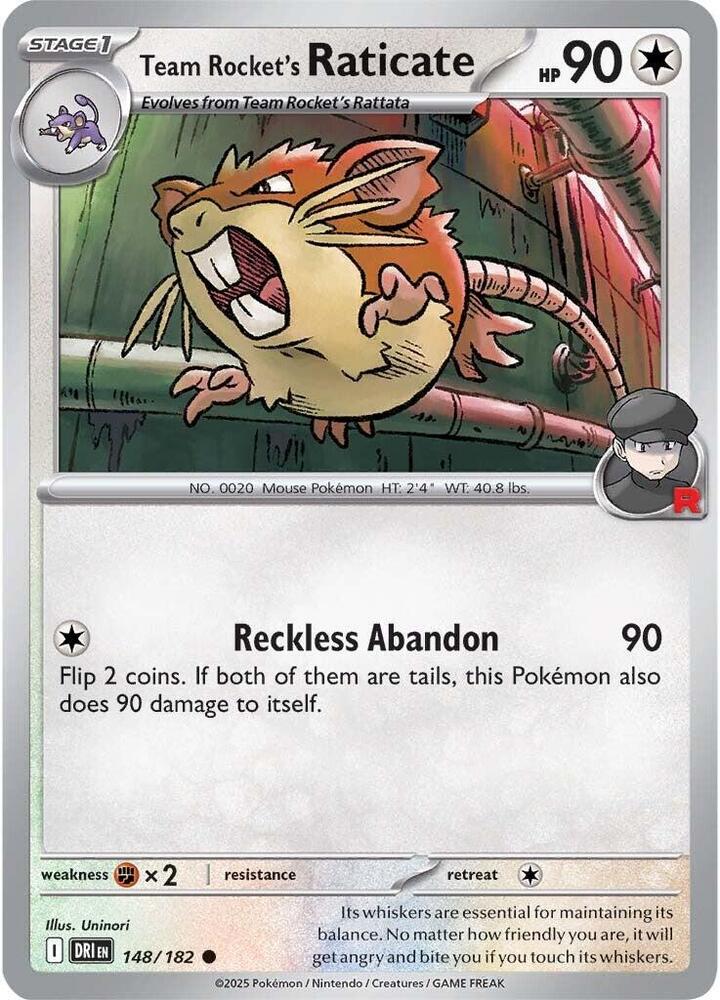 DRI 148/182 Team Rocket's Raticate C