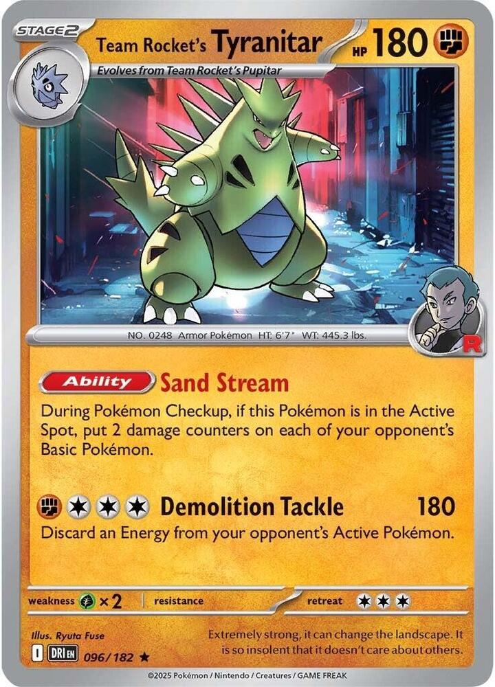 [Reverse Holo] DRI 096/182 Team Rocket's Tyranitar R