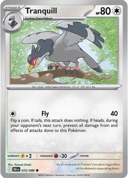 [Reverse Holo - Master Ball] BLK 072/086 Tranquill C