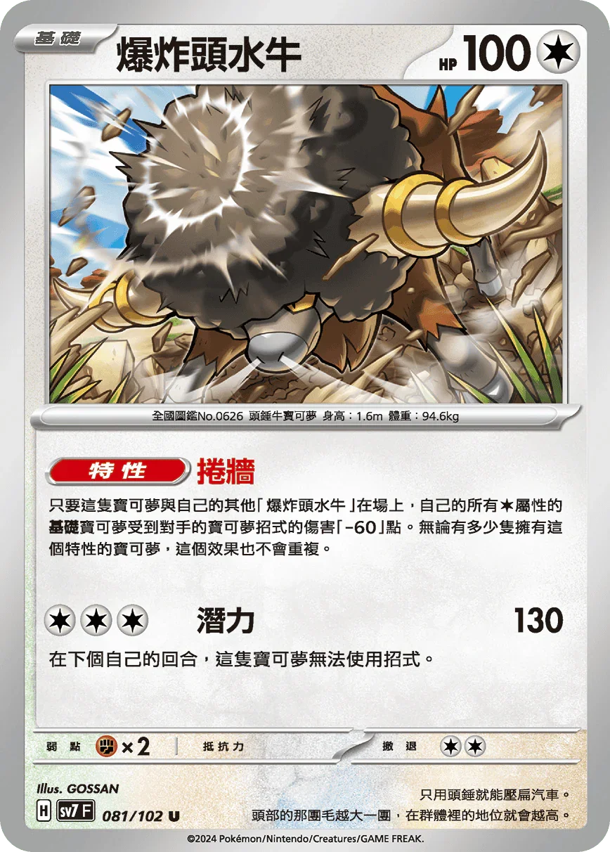 SV7F 081/102 爆炸頭水牛 U