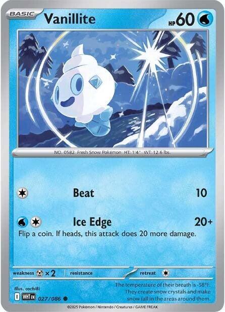 [Reverse Holo - Master Ball] WHT 027/086 Vanillite C