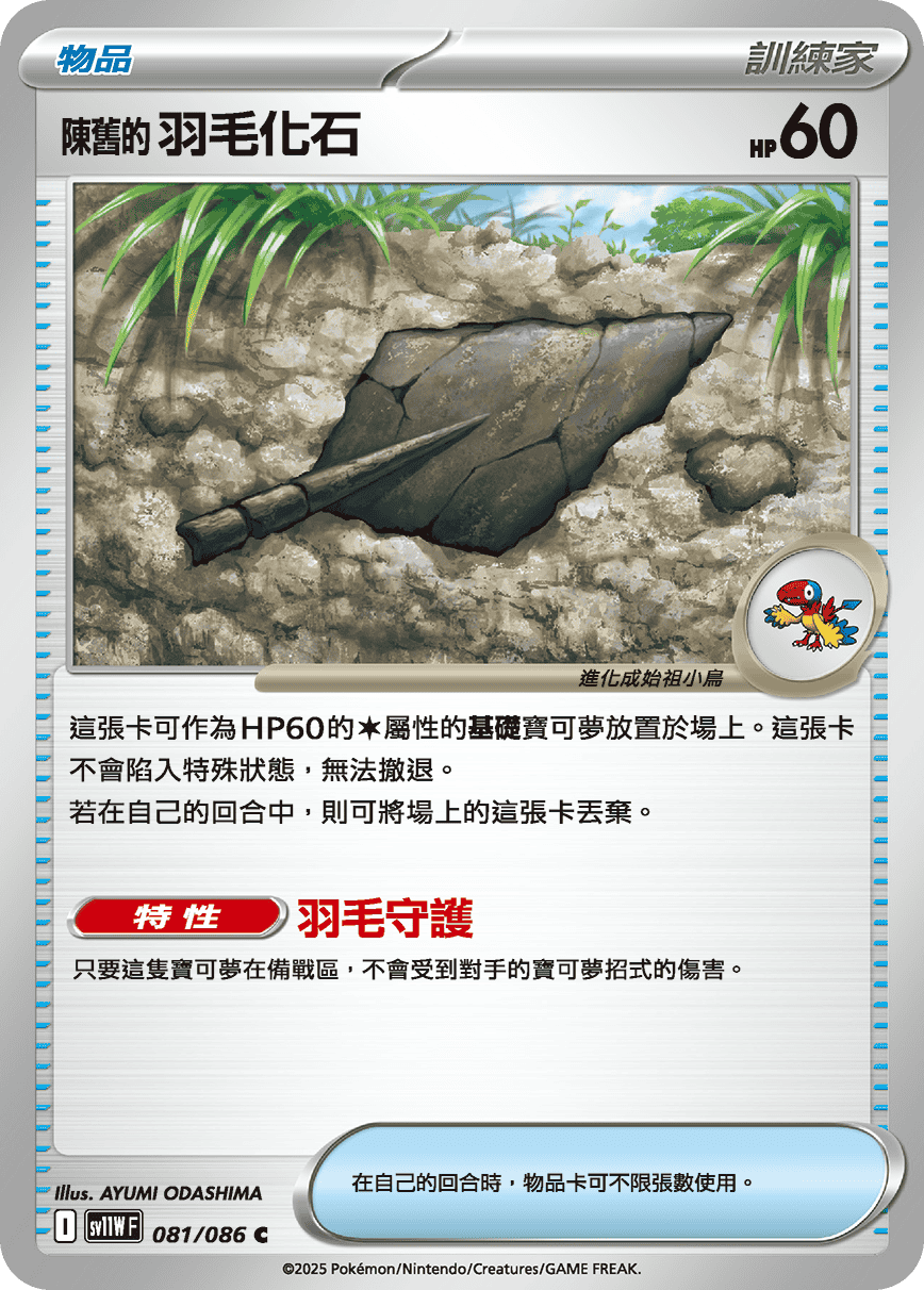 SV11WF 081/086 陳舊的羽毛化石 C