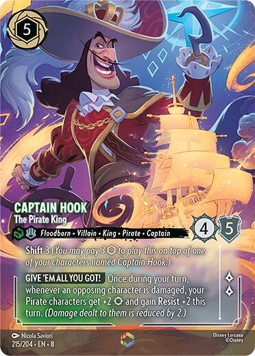 Set 8 215/204 Captain Hook - The Pirate King (Enchanted) E