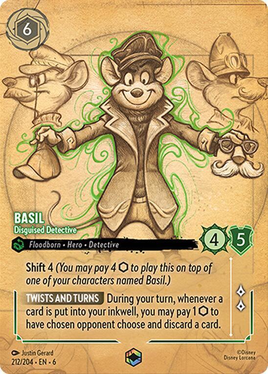 Set 6 212/204 Basil - Disguised Detective (Enchanted) E