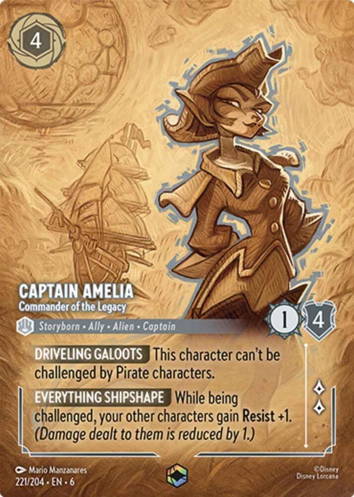 Set 6 221/204 Captain Amelia - Commander of the Legacy (Enchanted) E