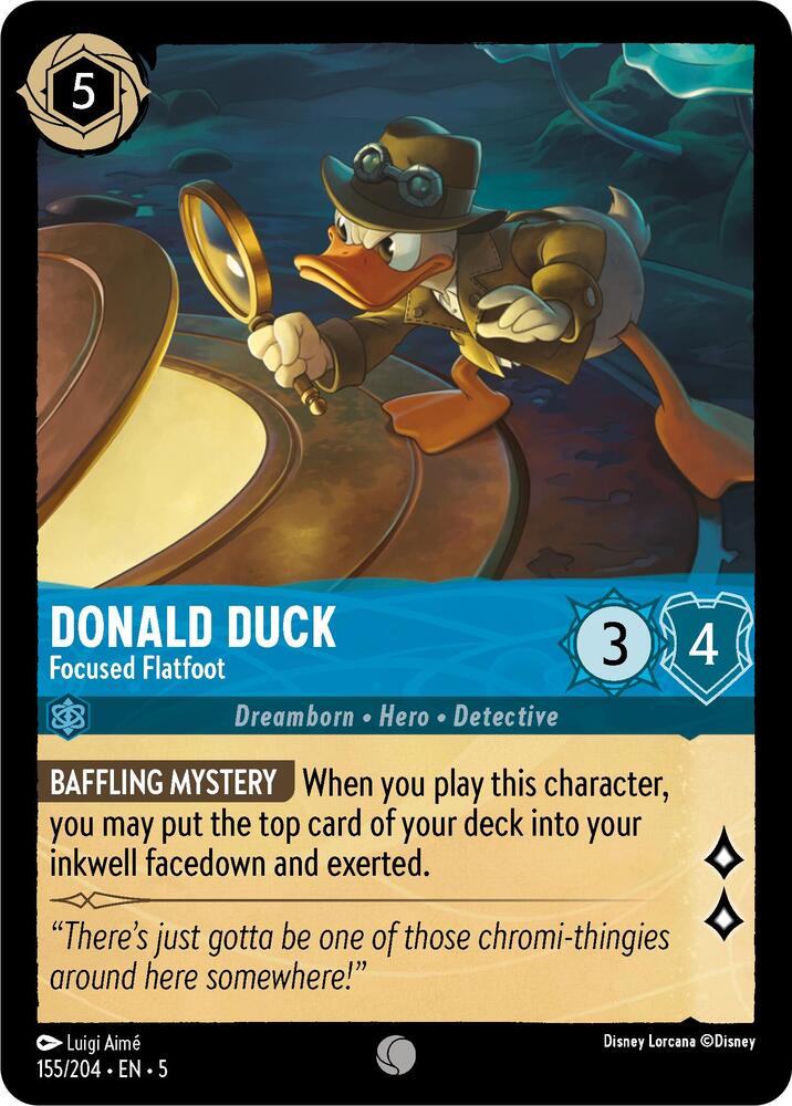 [Foil] Set 5 155/204 Donald Duck - Focused Flatfoot C