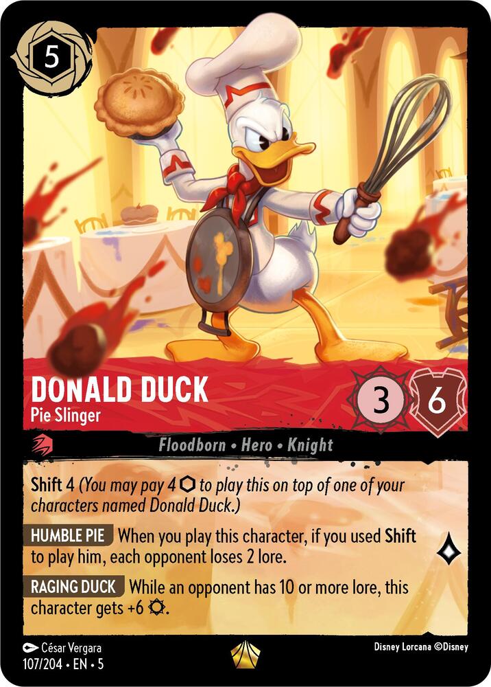 Set 5 107/204 Donald Duck - Pie Slinger L
