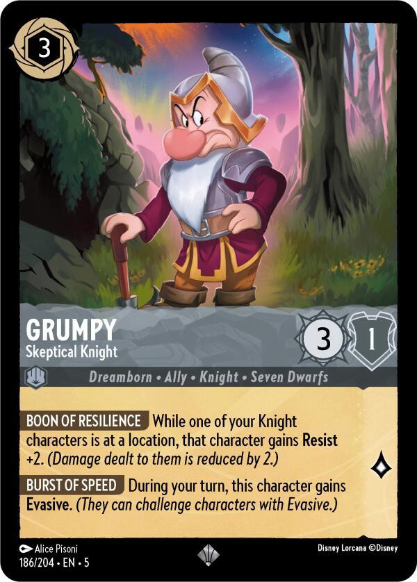 [Foil] Set 5 186/204 Grumpy - Skeptical Knight SR