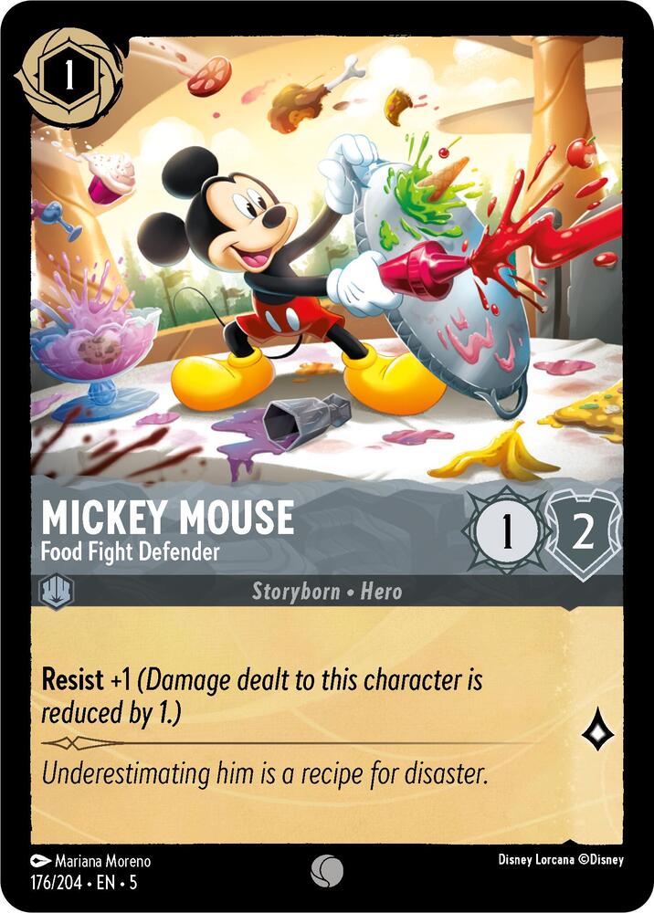 [Foil] Set 5 176/204 Mickey Mouse - Food Fight Defender C