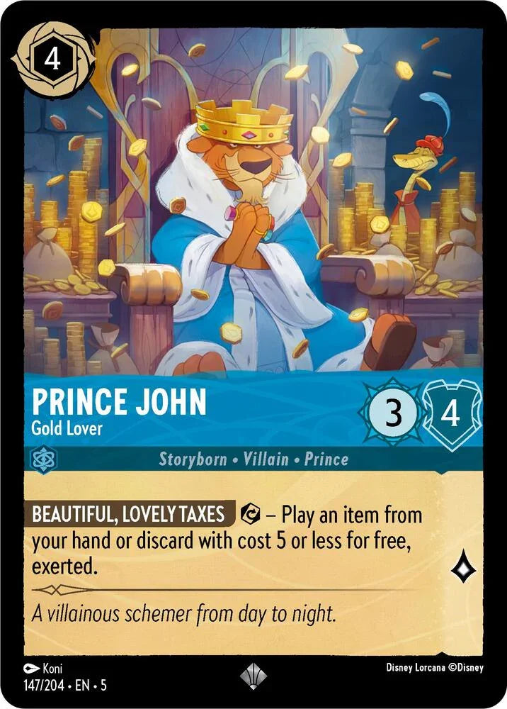 Set 5 147/204 Prince John - Gold Lover SR