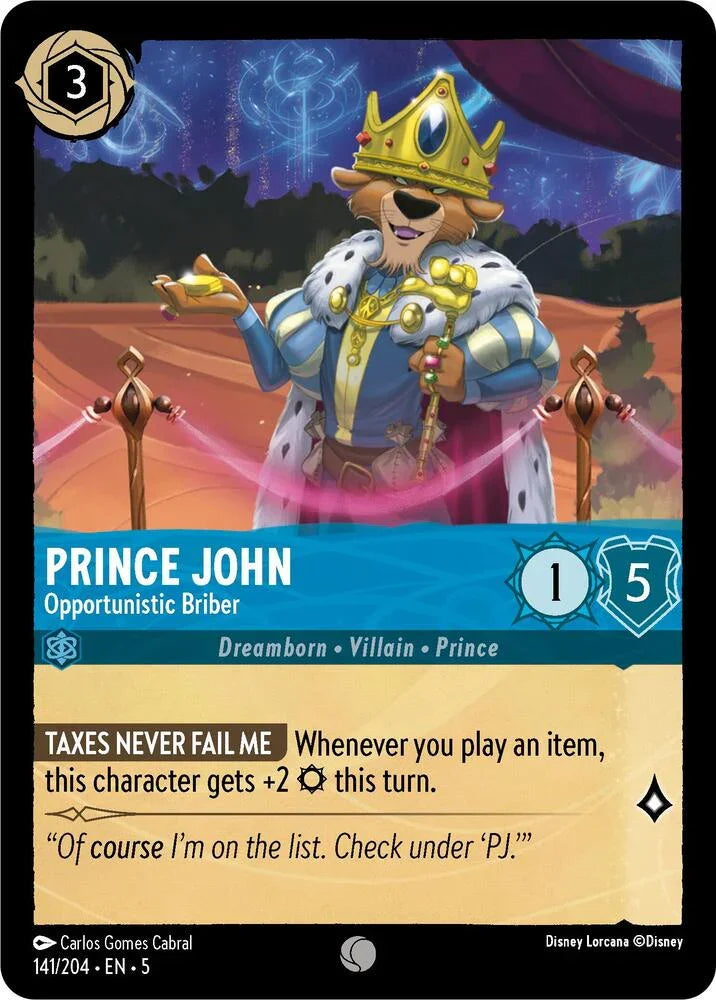 Set 5 141/204 Prince John - Opportunistic Briber C