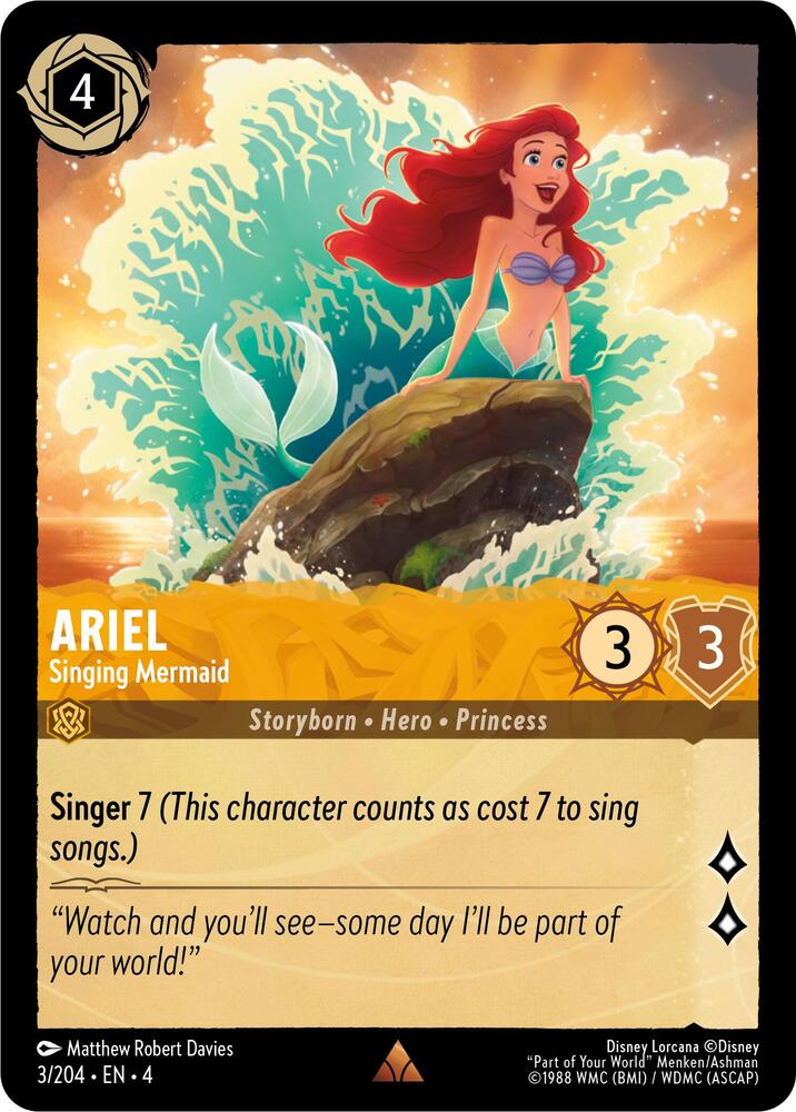 Set 4 003/204 Ariel - Singing Mermaid R