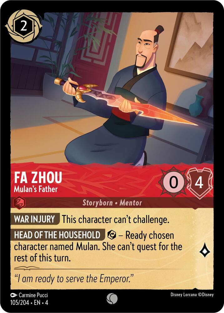 [Foil] Set 4 105/204 Fa Zhou - Mulan's Father C