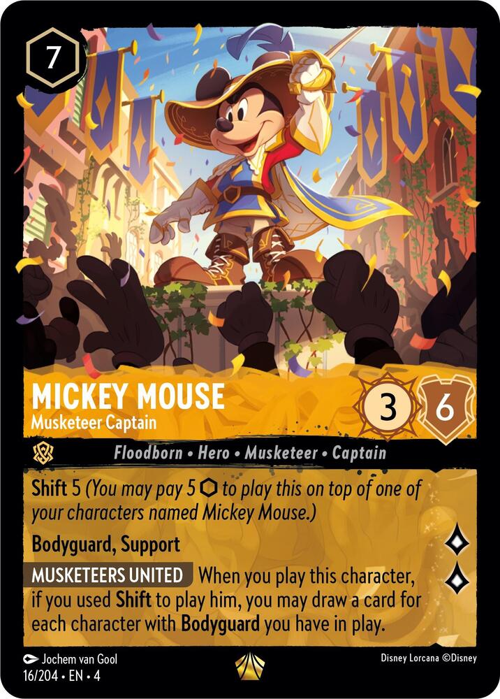Set 4 016/204 Mickey Mouse - Musketeer Captain L