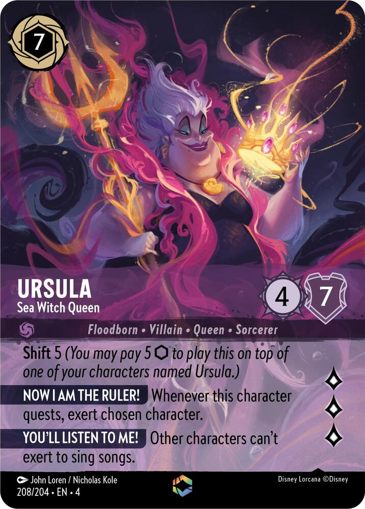Set 4 208/204 Ursula - Sea Witch Queen (Enchanted) E