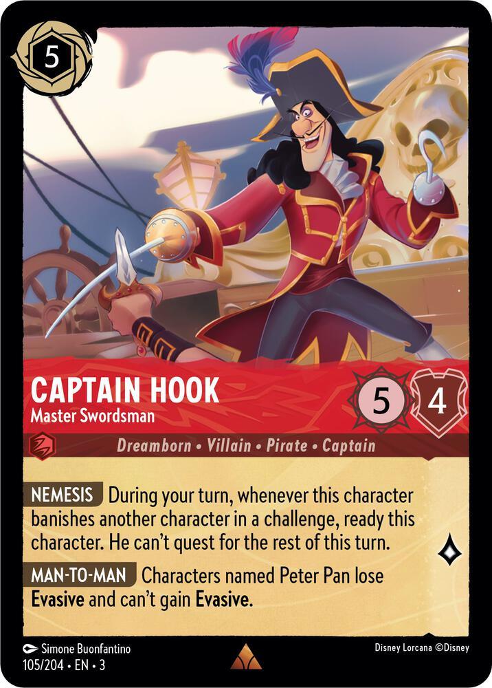 Set 3 105/204 Captain Hook - Master Swordsman R