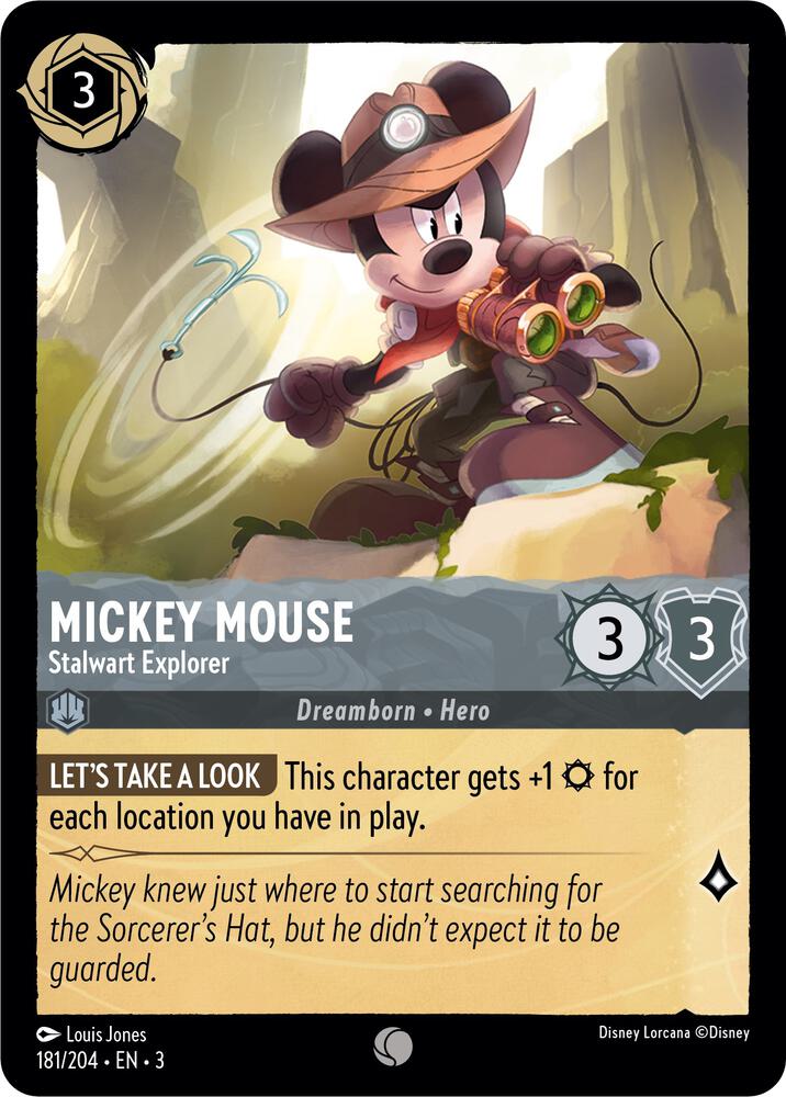 [Foil] Set 3 181/204 Mickey Mouse - Stalwart Explorer C