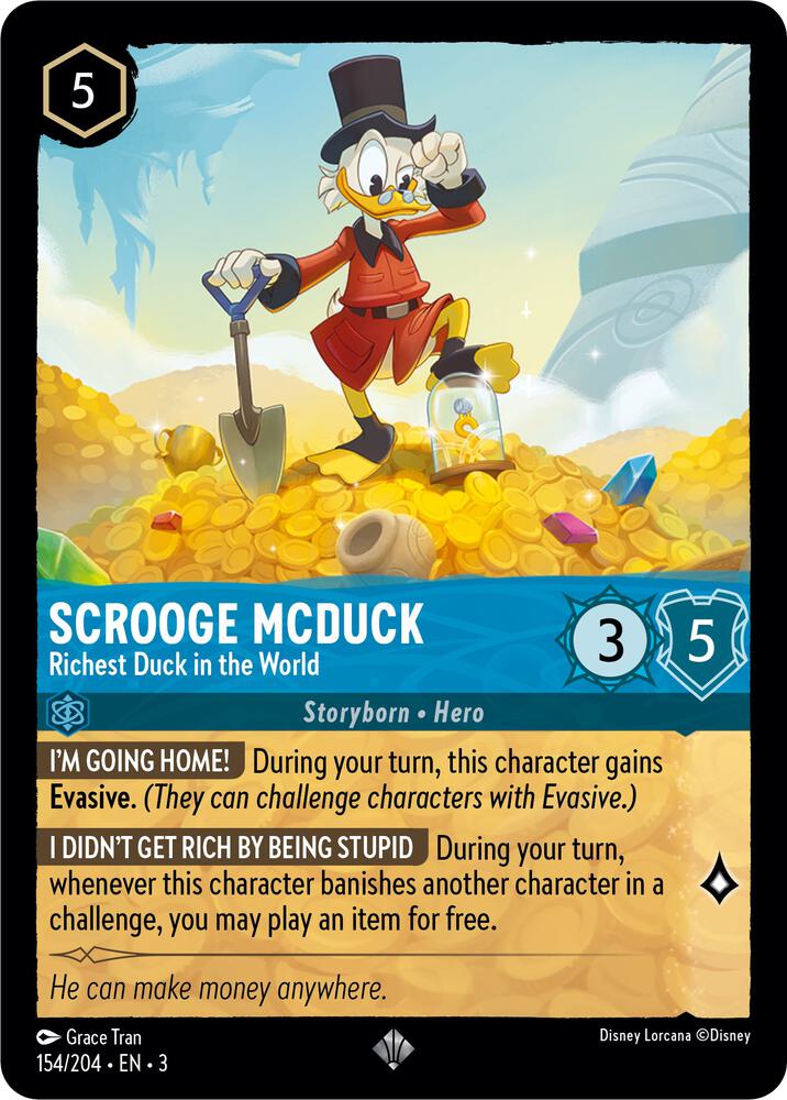 [Foil] Set 3 154/204 Scrooge McDuck - Richest Duck in the World SR