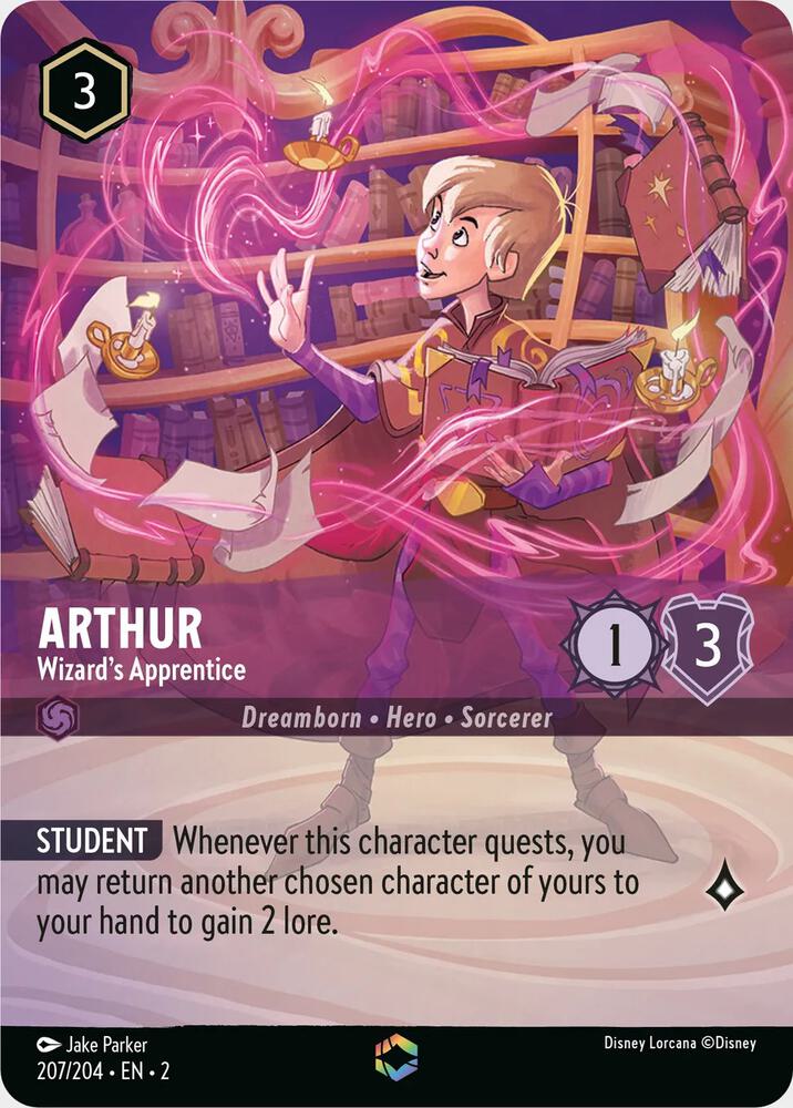 Set 2 207/204 Arthur - Wizard's Apprentice (Enchanted) E