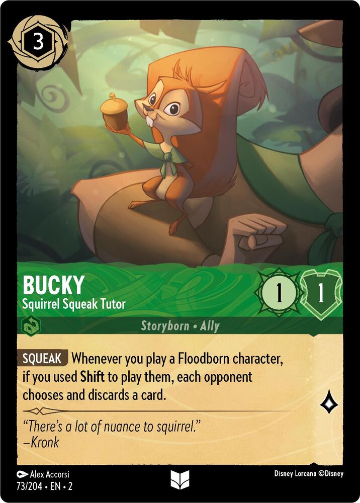 [Foil] Set 2 073/204 Bucky - Squirrel Squeak Tutor (Errata Version) U