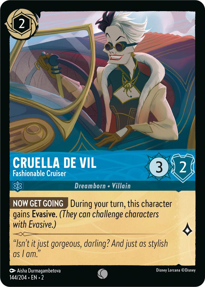 [Foil] Set 2 144/204 Cruella De Vil - Fashionable Cruiser C