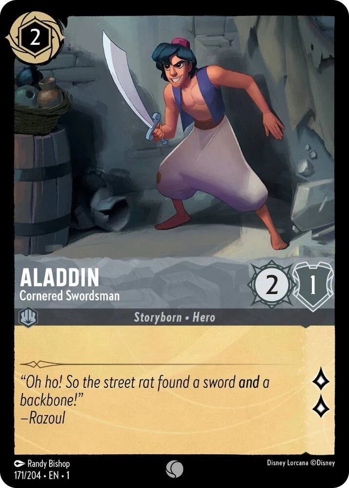 Set 1 171/204 Aladdin - Cornered Swordsman C