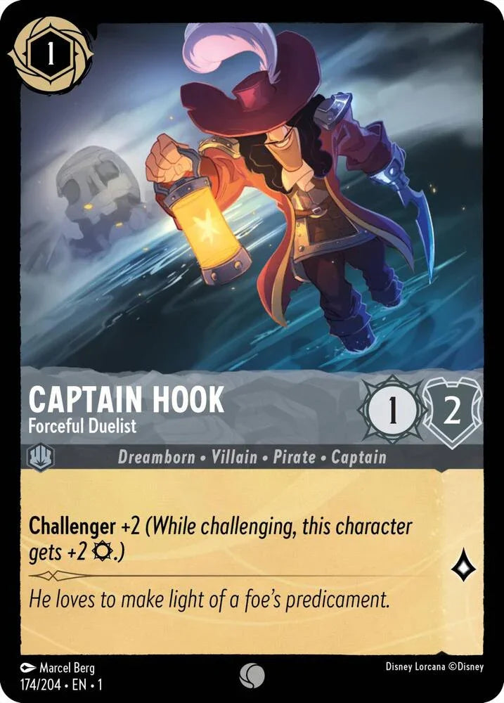 [Foil] Set 1 174/204 Captain Hook - Forceful Duelist C