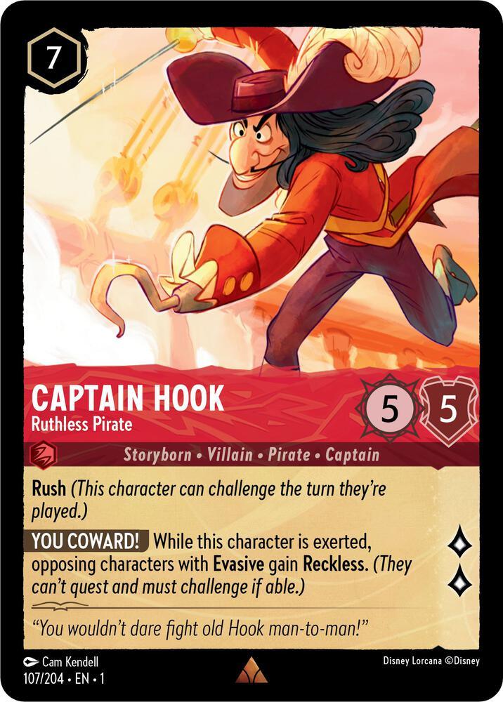Set 1 107/204 Captain Hook - Ruthless Pirate R
