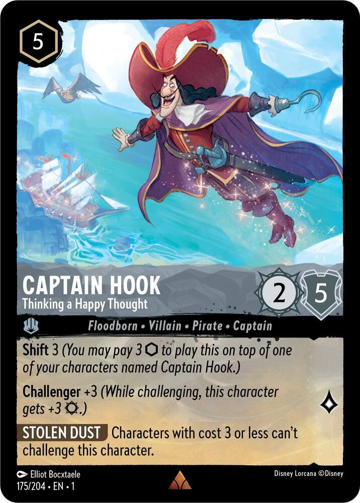 [Foil] Set 1 175/204 Captain Hook - Thinking a Happy Thought R