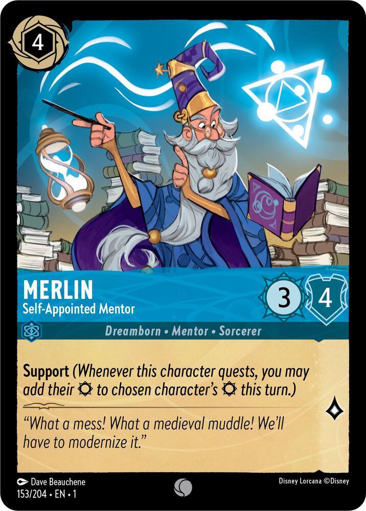 [Foil] Set 1 153/204 Merlin - Self-Appointed Mentor C