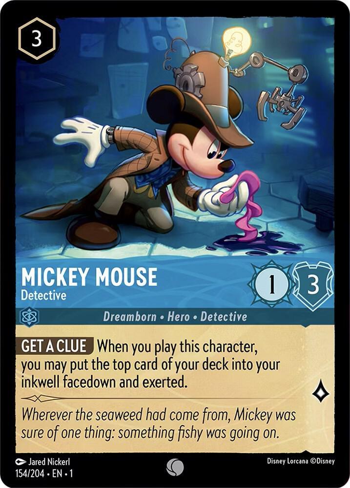 [Foil] Set 1 154/204 Mickey Mouse - Detective C