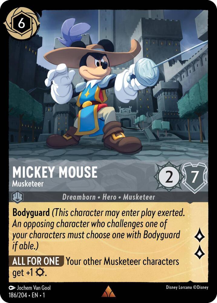 [Foil] Set 1 186/204 Mickey Mouse - Musketeer R
