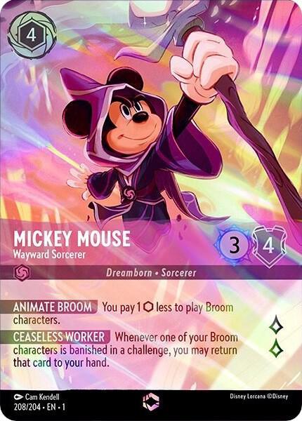 Set 1 208/204 Mickey Mouse - Wayward Sorcerer (Enchanted) E